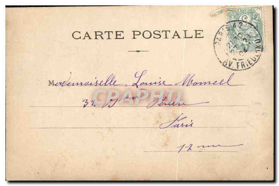 CPA Fantaisie Femme Theatre Francais Lecomte — Rückseite