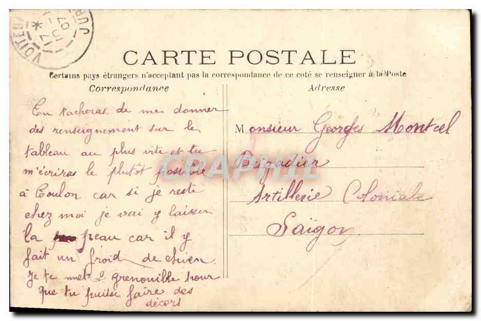 CPA Fantaisie Femme Lorisson — Rückseite
