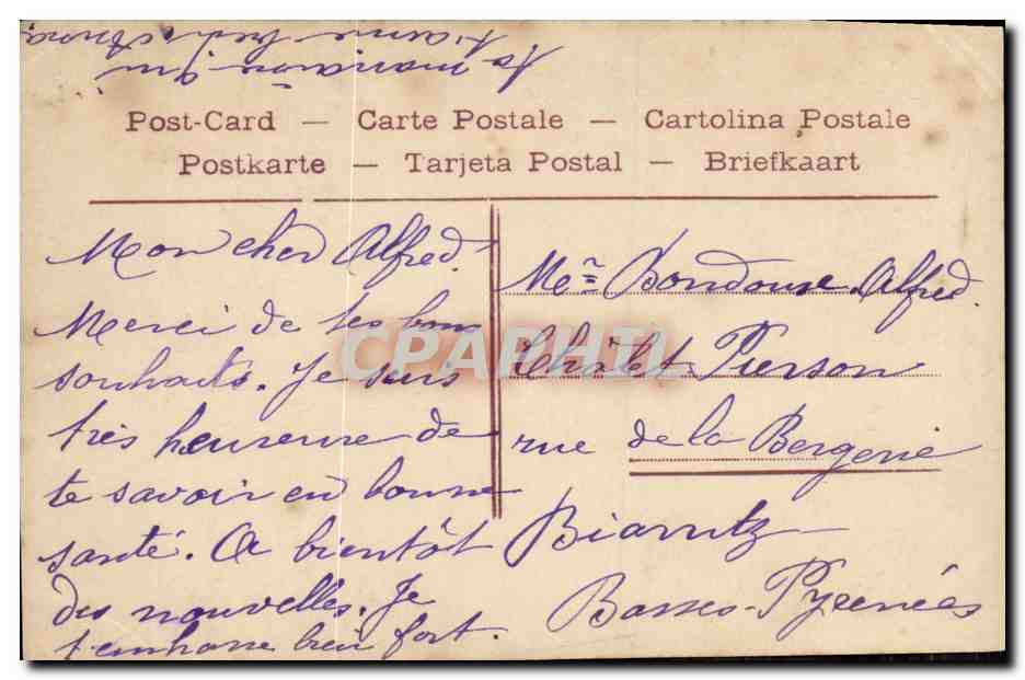 CPA Fantaisie Femme Hading — Verso
