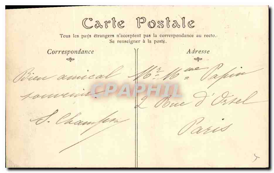 CPA Fantaisie Femme Marie Elizabeth Joly du Theatre francais — Verso