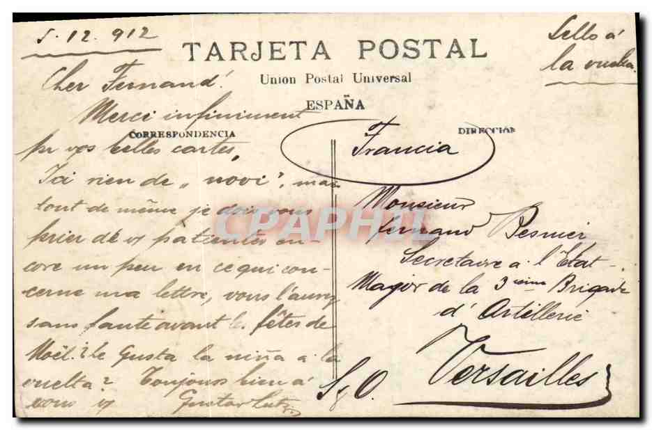 Aurora M. Jauffret "La Goza" — ritratto in costume — Madrid, serie S.251/1 — Verso