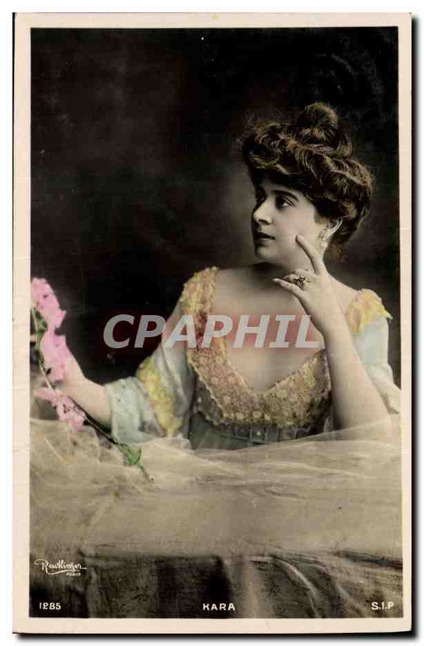 Kara — Portrait de femme en robe ornée — éditeur Rawlinsen, Paris, S.I.P.