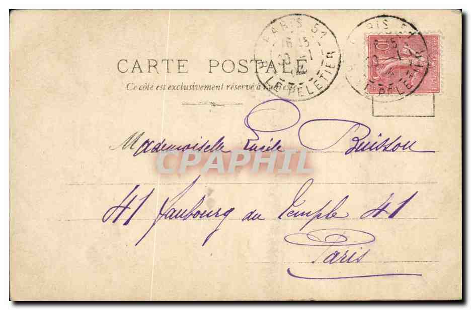 Femme sur balançoire — décor floral Art Nouveau — Guerrero, 10e série n° 20 — Achterkant