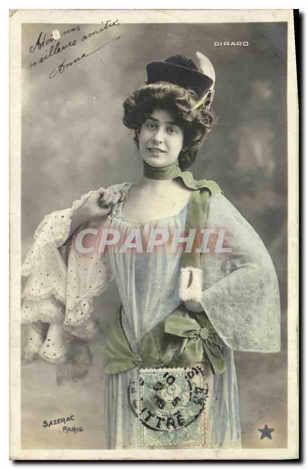 Jeune femme en tenue élégante — Sazerac Paris — éditeur Girard, série N. 844