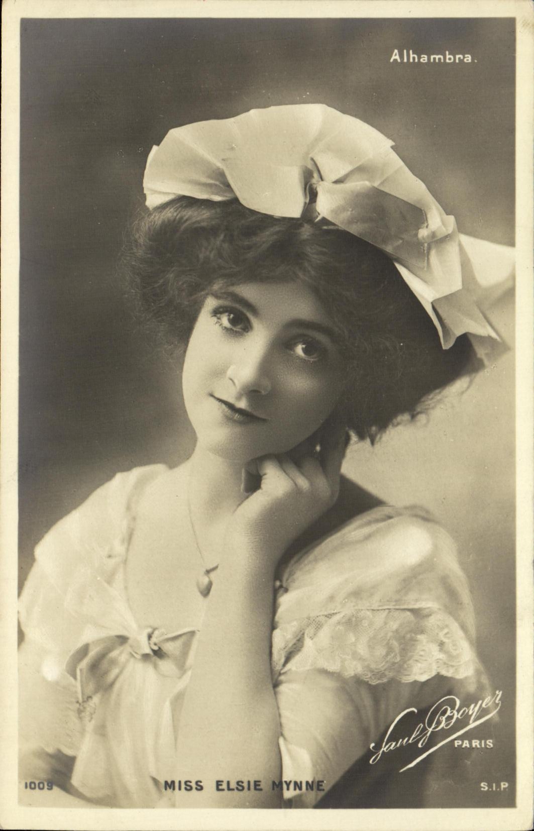 Miss Elsie Mynne — portrait — Saul Boyer, Paris, S.I.P., n° 1009