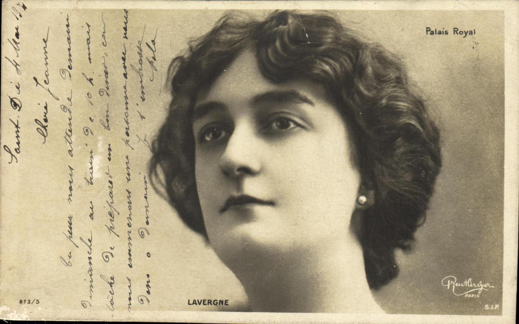 Portrait de La Vergne — Palais Royal — éditée par Prewtlinger, Paris, n° 873/5