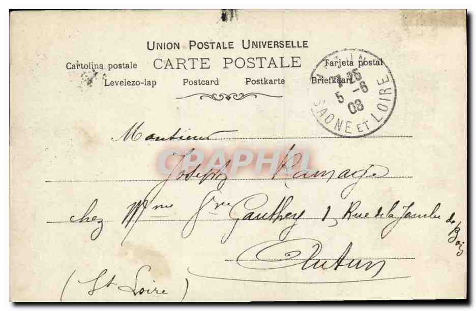 Marseille — Luftbild mit Porträt von Manon Loty — S.I.P. — Rückseite