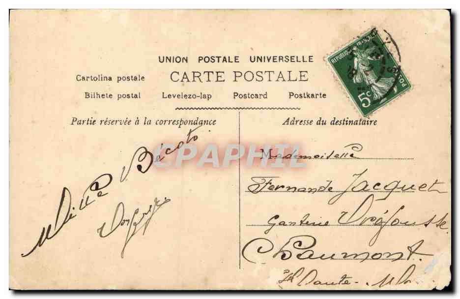 CPA Fantaisie Femme Lafargue — Achterkant