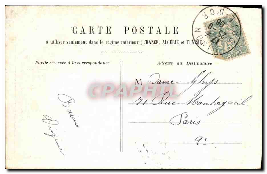CPA Fantaisie Femme Maelec — Rückseite