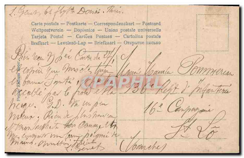 Joven mujer en vestido con volantes — Monsigny, n° 215 — Reverso