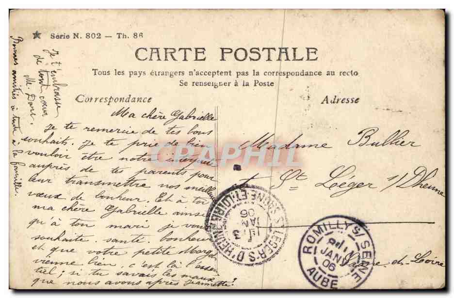 CPA Fantaisie Femme Manuy — Verso
