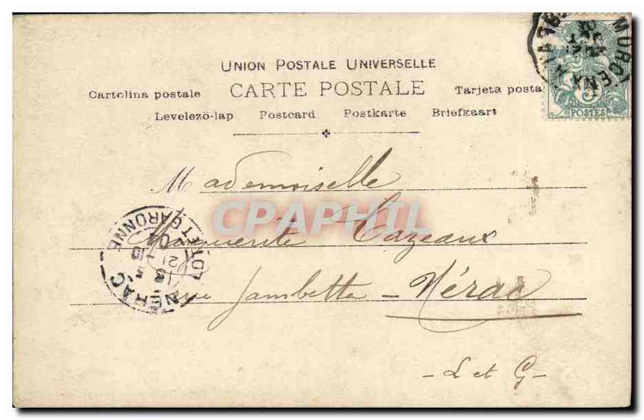 CPA Fantaisie Femme Odeon PArcelle — Verso