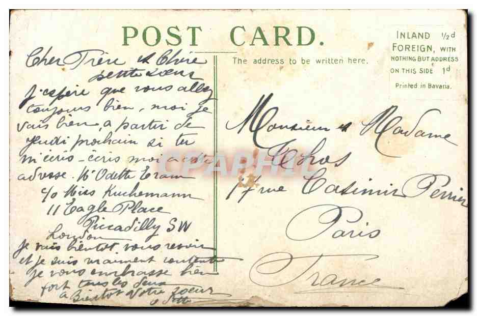 CPA Fantaisie Femme Miss Gonay May — Verso