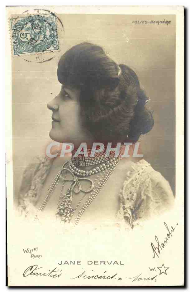 Jane Derval — Portrait de scène — Folies-Bergère, editada por Walery Paris