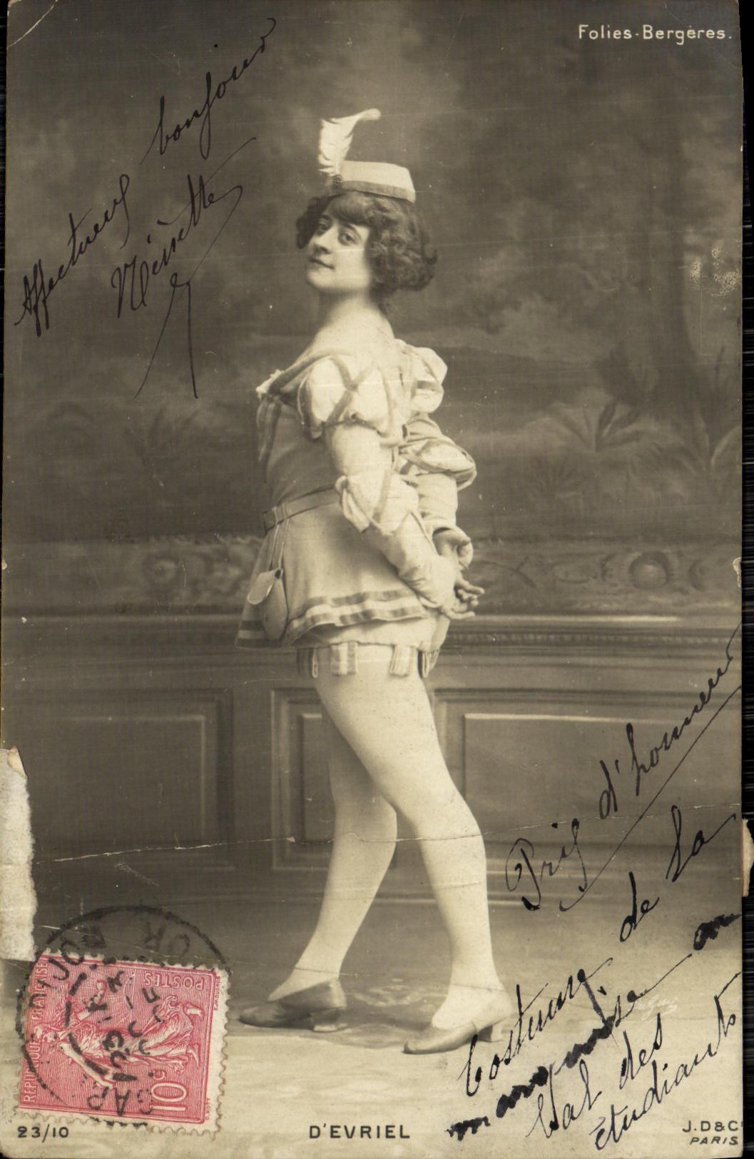CPA Fantaisie Femme Folies Bergere D Evriel