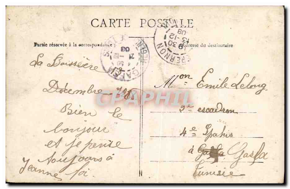 Jeune femme — portrait — Athène, série 596, éditée par De Lancy — Verso