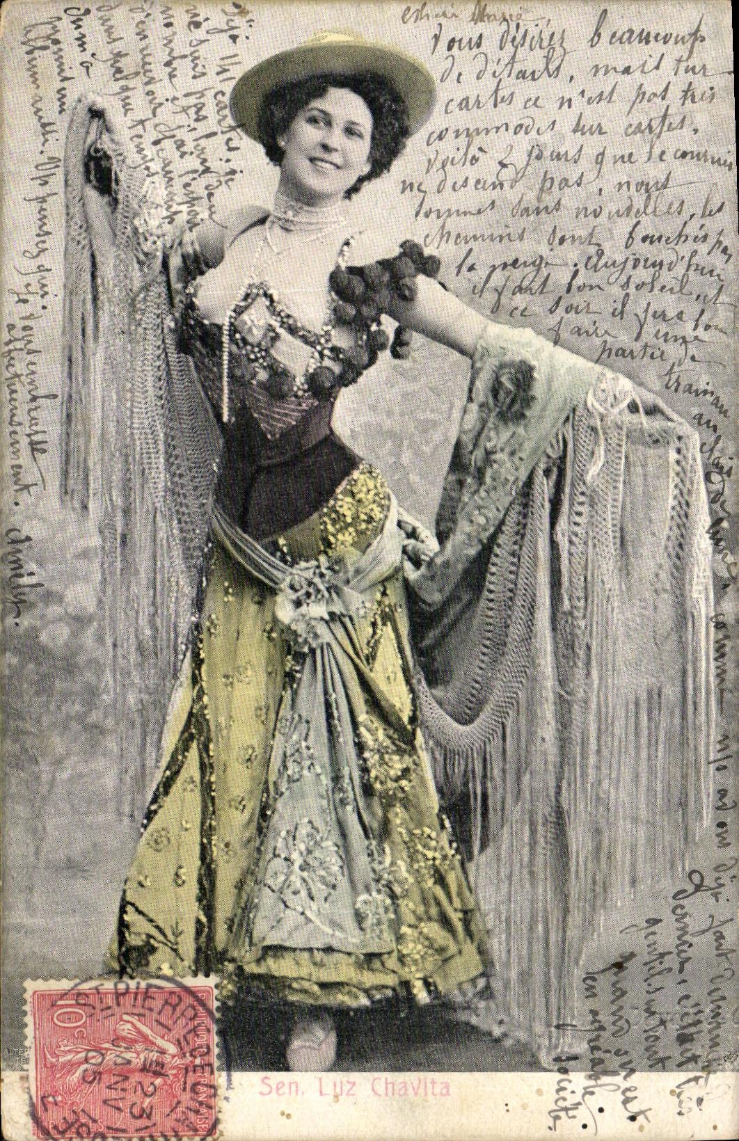 Sen. Luz Chavtila — danseres in versierd kleding — uitgave PIERRE, serie 10