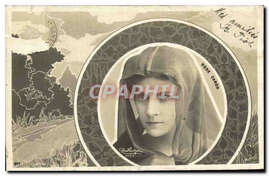 CPA Fantaisie Femme Rose Caron 