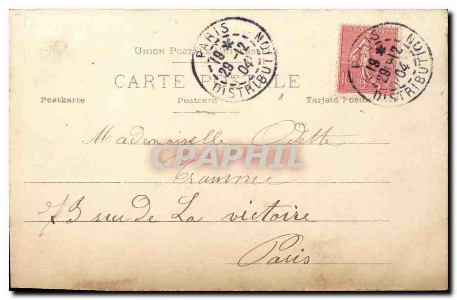 CPA Fantaisie Femme Amerique Caskvell — Verso