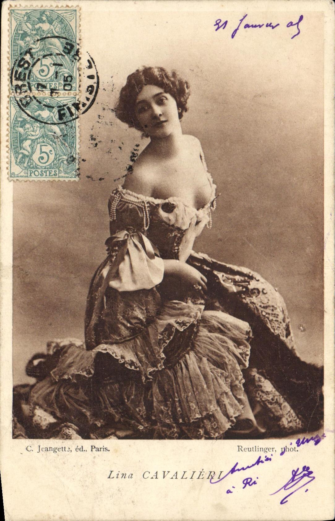 Lina CAVALIÉRI — Retrato de la bailarina — C. Jeangetts, edición de París