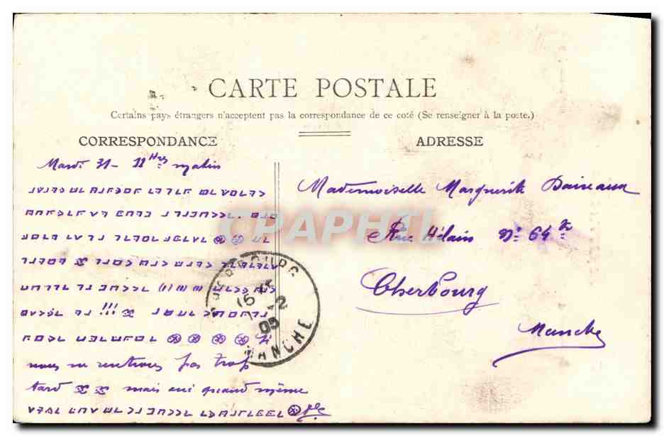 Lina CAVALIÉRI — Retrato de la bailarina — C. Jeangetts, edición de París — Reverso