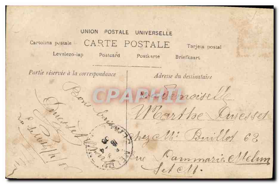 CPA Fantaisie Femme Joyeuses Paques lapin — Back