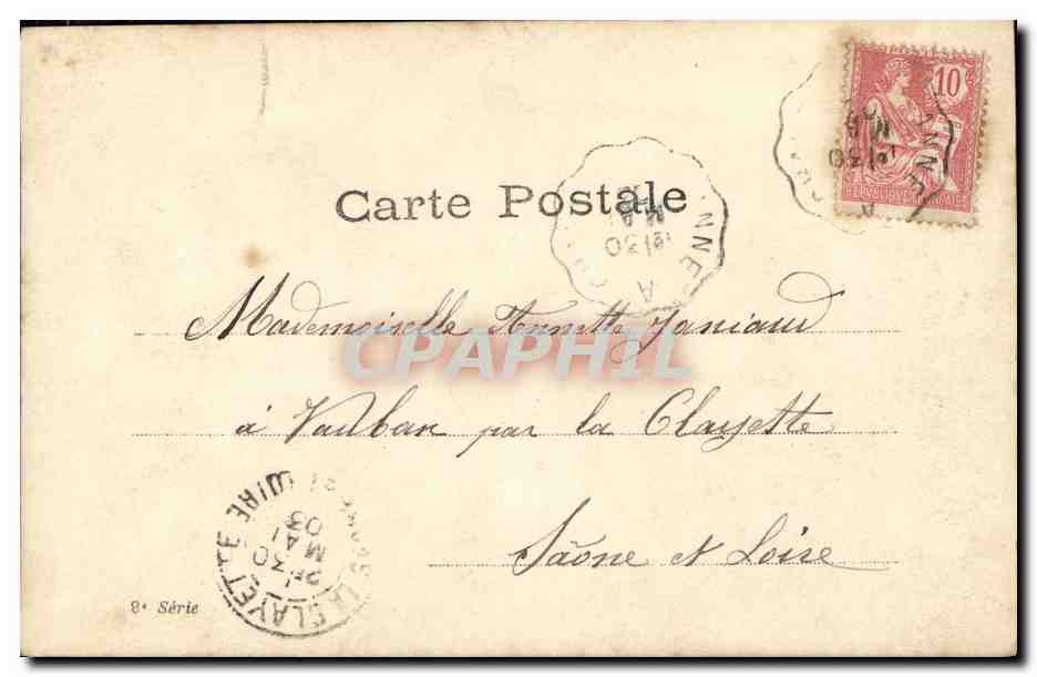 Jeune femme en robe à volants — éditeur Walery, Paris — 4e série — Achterkant