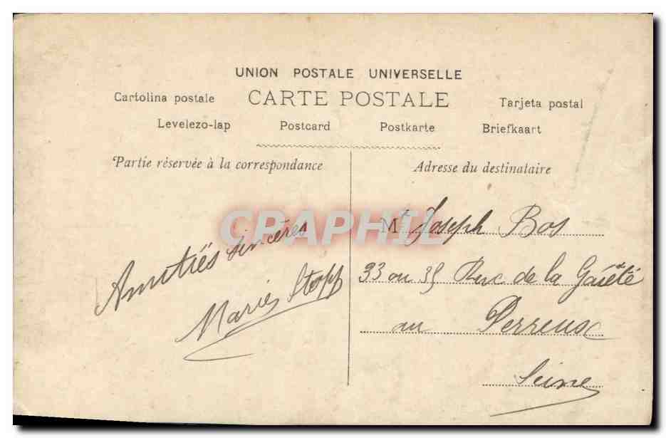 Tres bailarinas en trajes regionales — editor Roulhac, París, n° 1564 — Reverso
