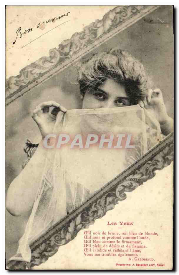 CPA Fantaisie Femme Les yeux 