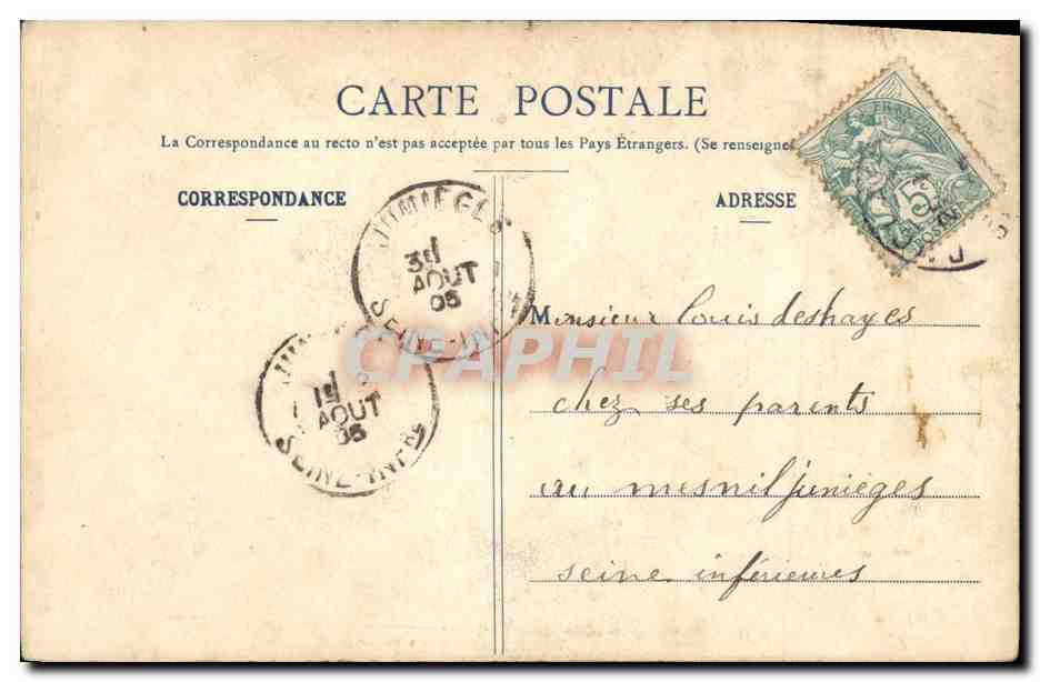 CPA Fantaisie Femme la fee aux fleurs — Verso