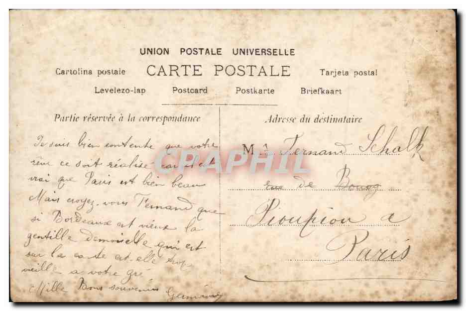 CPA Fantaisie Femme Whiteny — Rückseite