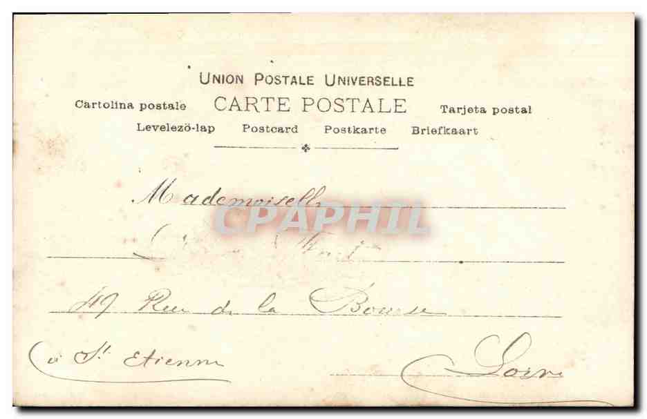 Femme en robe jaune à grand nœud — Parisiana — H. Manuel, n° 871 — Verso