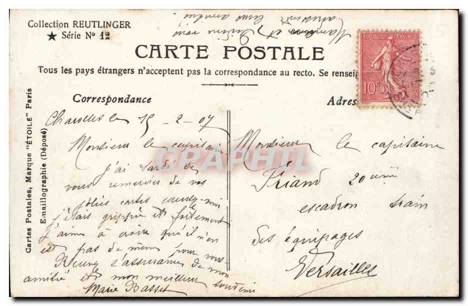 CPA Fantaisie Femme Clary — Rückseite