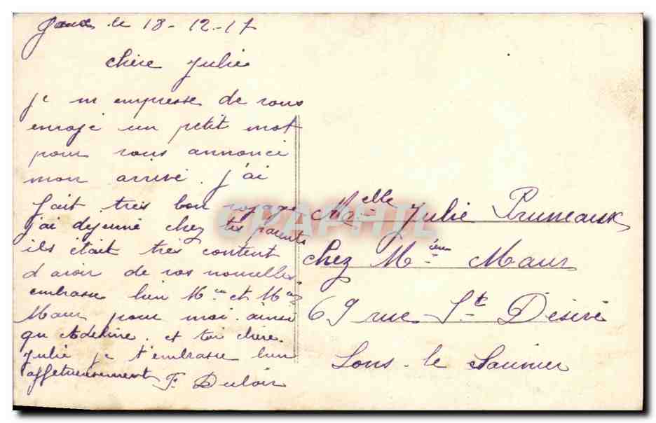 CPA Fantaisie Femme Elephant Chat Fer a cheval — Verso