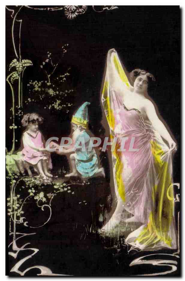 CPA Fantaisie Femme Enfant Nain lutin