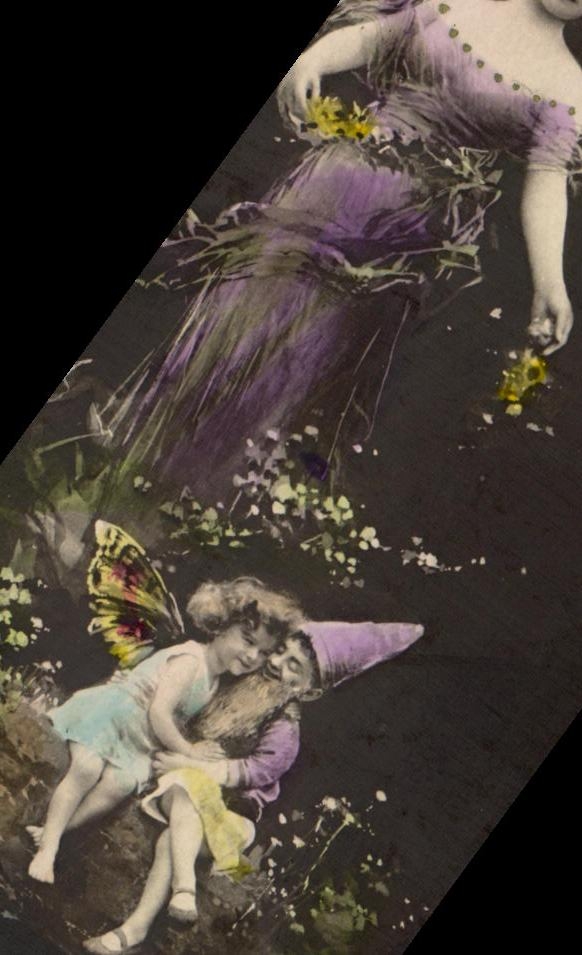 Fée et gnome dans un jardin — éditeur Oranotypie, Berlin, 1904