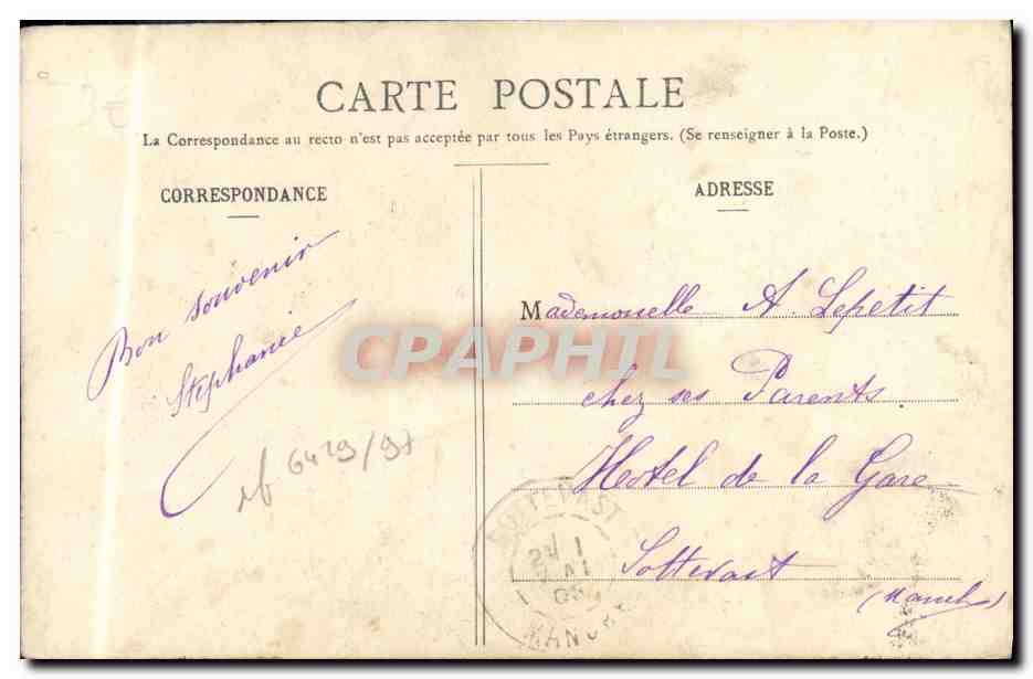 CPA Fantaisie Femme Le courrier de Madame — Verso