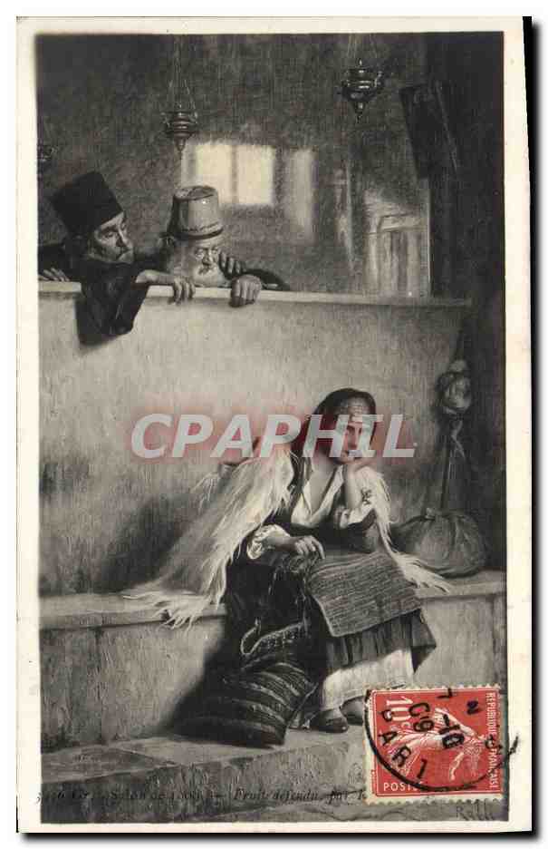 CPA Fantaisie Femme Salon de 1909 Fruit defendu