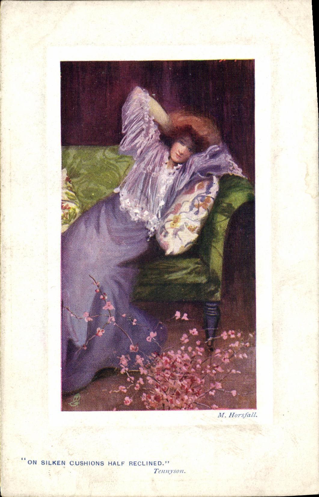 CPA Fantaisie Femme Horsfall