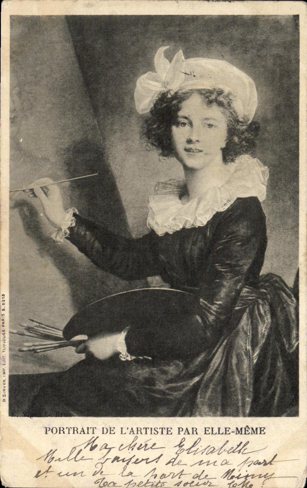 CPA Fantaisie Femme Portrait de l artiste par elle meme 
