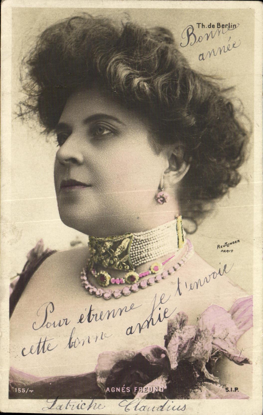 Agnès Freund — Portrait de femme en collier — Th. de Berlin, Paris, S.I.P. n°155
