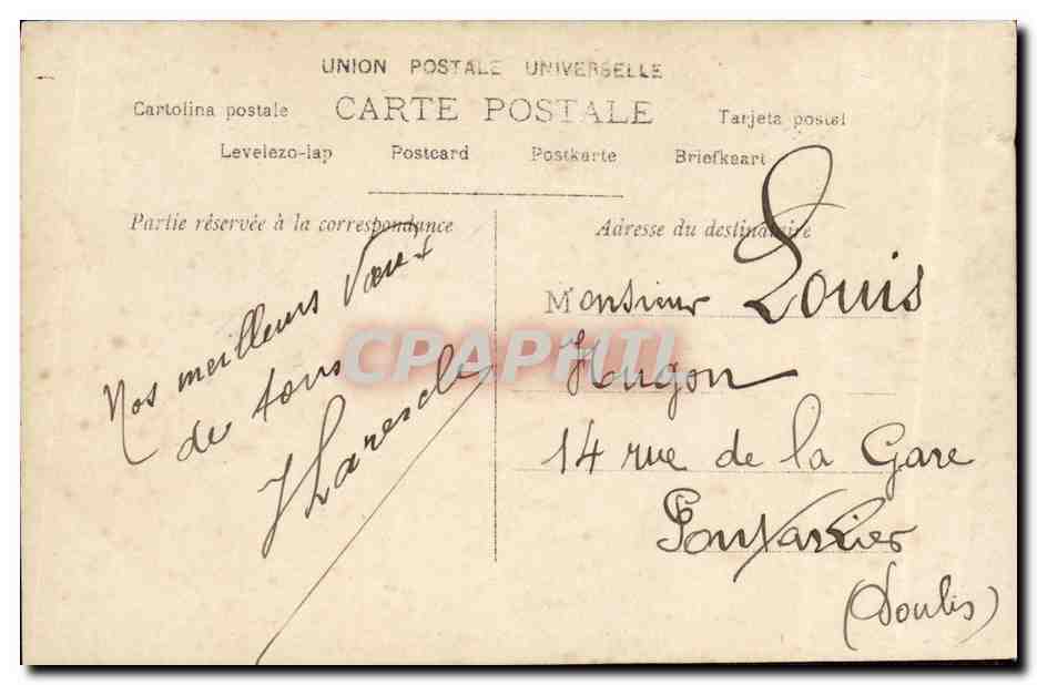 Jeune femme en voile — Bonne Fête — De Saunoy, Paris, n°1373 — Verso