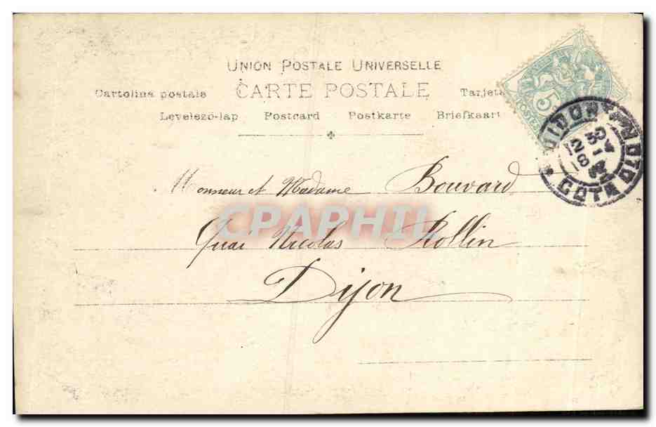 Miss Saharet — danseuse — Disposé, Paris — Verso