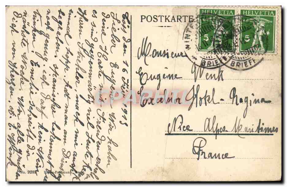 Bernese Costume — Traditional Bernese Costume — Publisher Fahlman, No. 9989 — Back