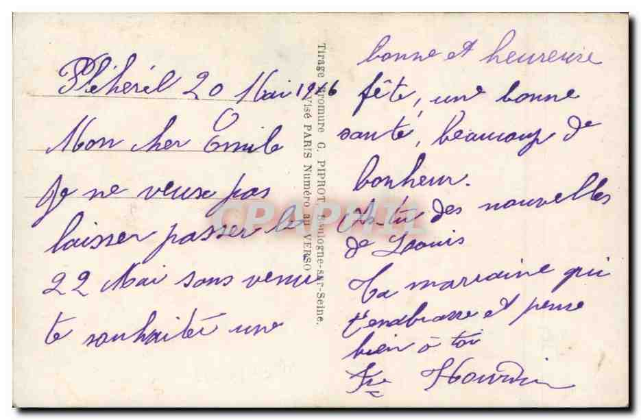 CPA Fantaisie Femme Ancre de marine Esperance — Verso