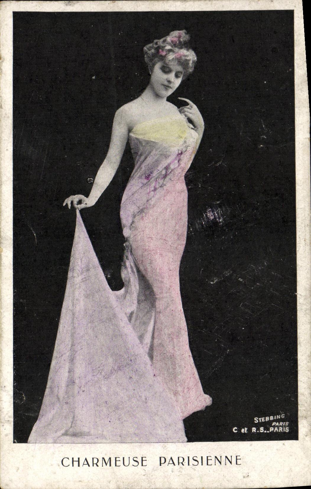 Charmease Parisienne — femme en robe rose — éditée par C. et R.S. Paris