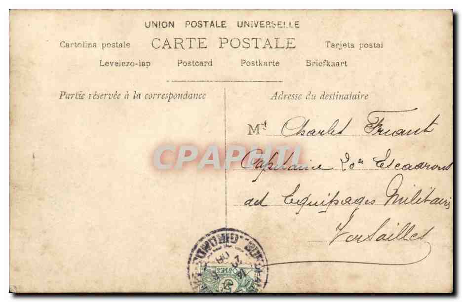 CPA Fantaisie Femmes Chevalier en armure  — Rückseite