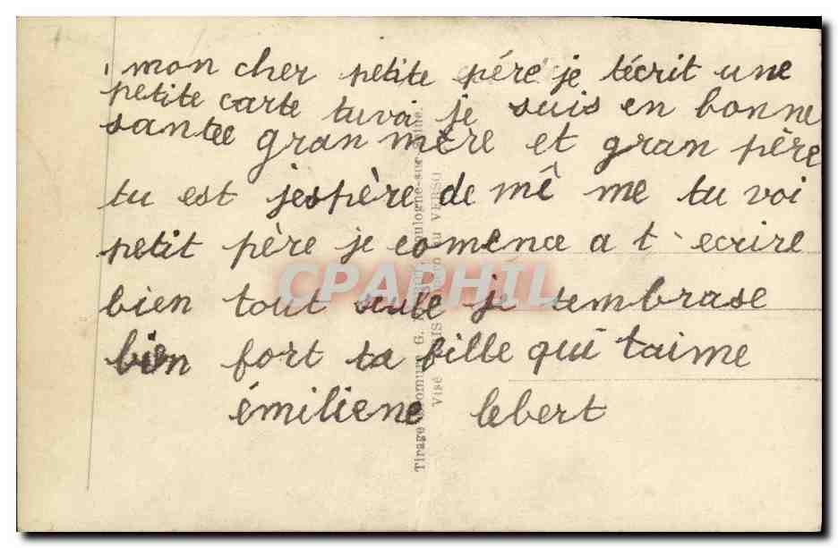 CPA Fantaisie Homme et enfant — Rückseite