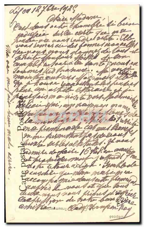 CPA Fantaisie Femme Bisson — Verso