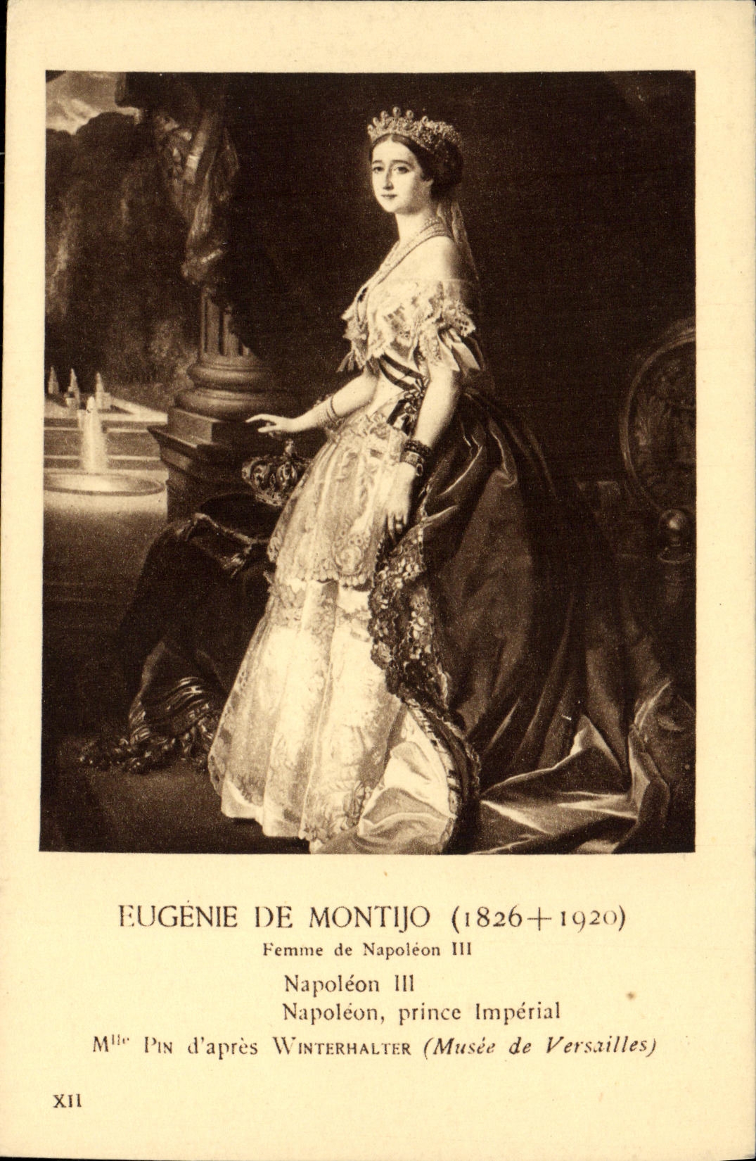 CPA Fantaisie Femme Eugenie de Montijo Femme de Napoleon III Winterhalter Musee de Versailles